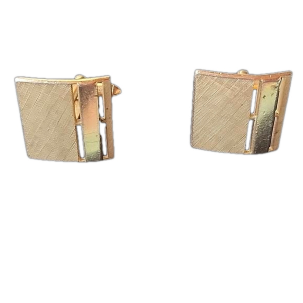 Vintage Swank Gold Tone Cufflinks Geometric Minimalist Classic Men’s Accessories
